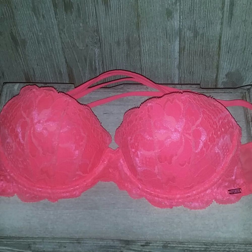 Pink Victorias Secret Push Up Demi Bra